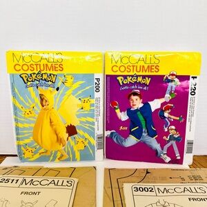 McCall’s Pokémon Pikachu & Ash Costumes Patterns Open Bag Uncut Ages 4-8
